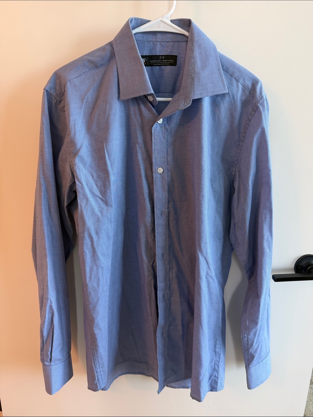 Men's Classic Blue Dress Shirt - Tailored Spread Collar